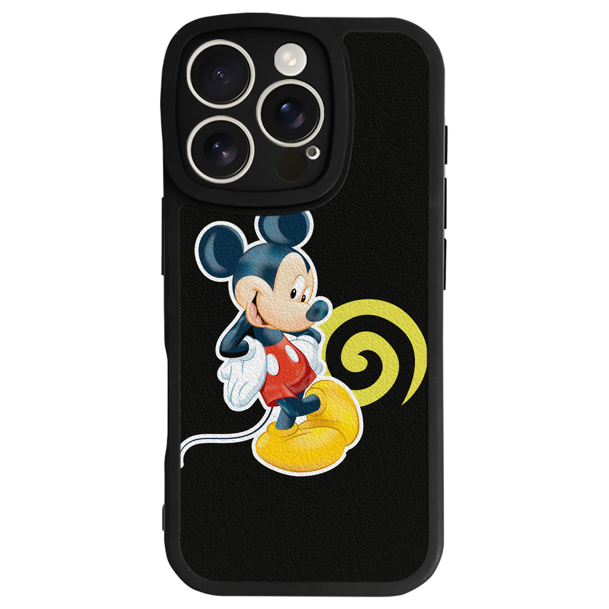 （画像用） ミッキーマウス Mickey Mouse 【iPhone 16シリーズ対応】シリコンスマホケース（レザー調） 材質：シリコン